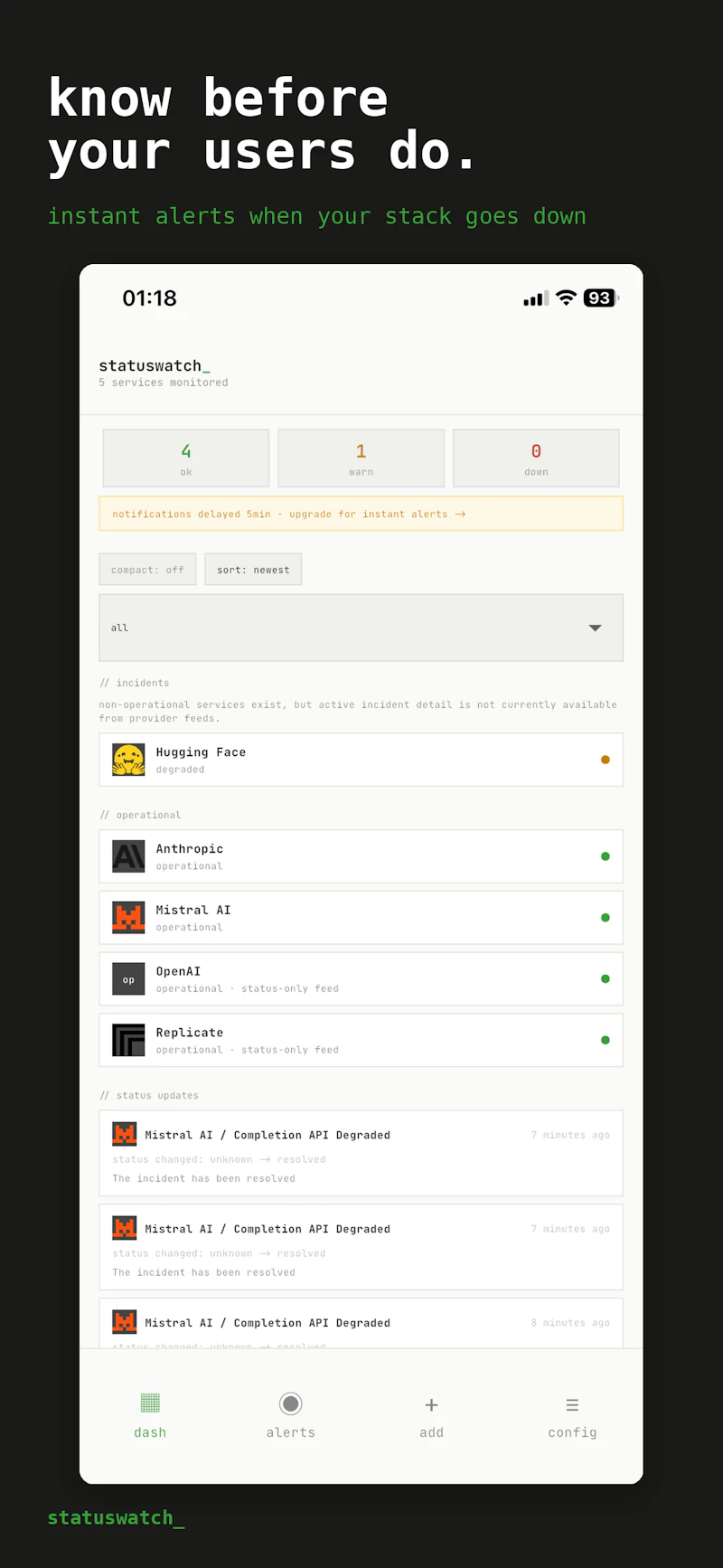 statuswatch — monitor your stack screenshot 3