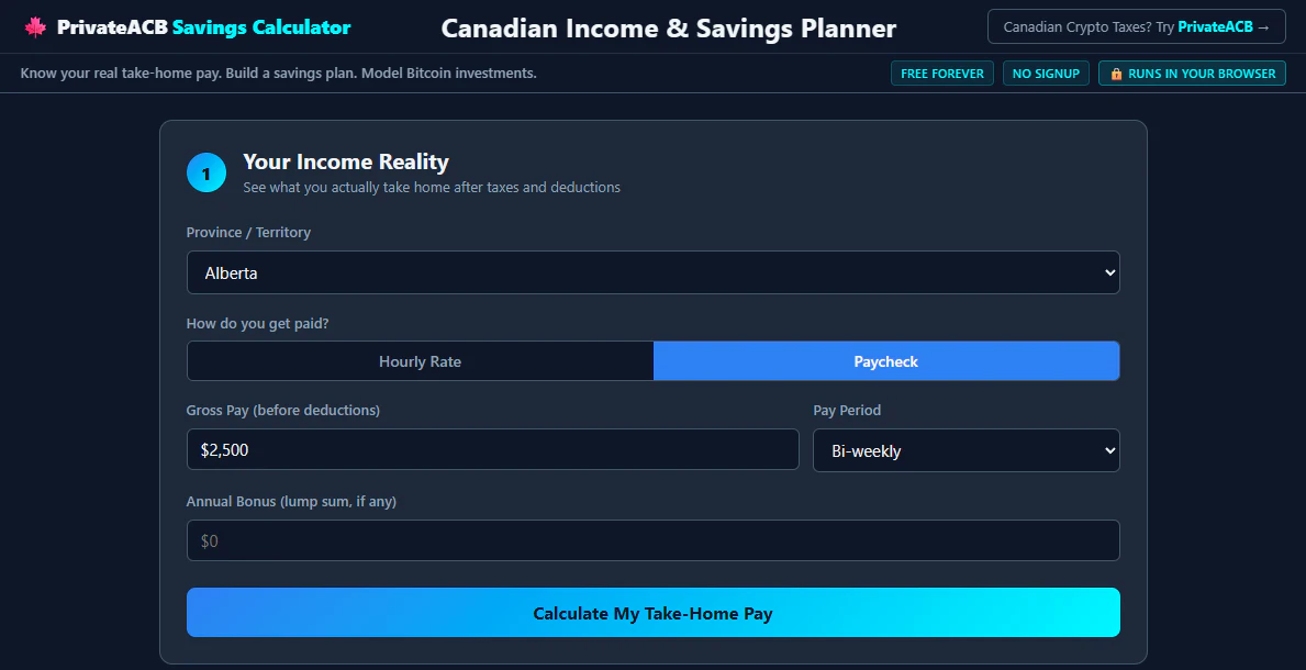 Savings/Bitcoin Dollar Cost Average Calc