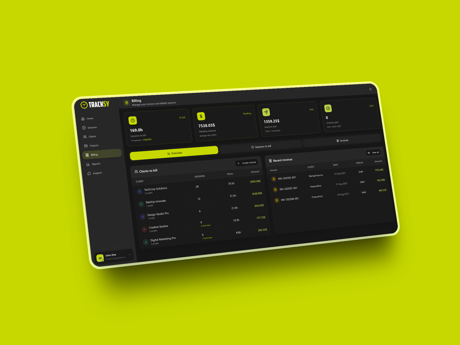 Tracksy - Screenshot 2 showing product features and functionality