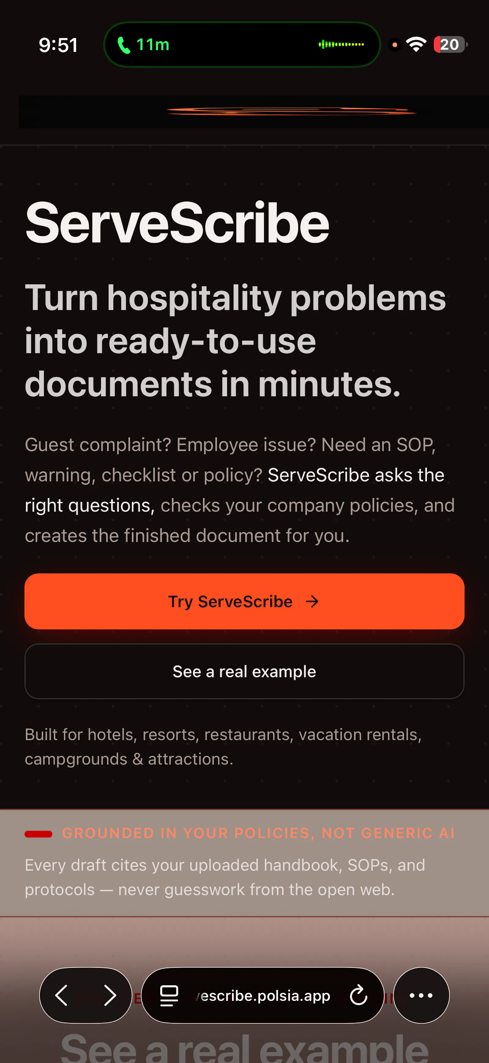ServeScribe screenshot 1