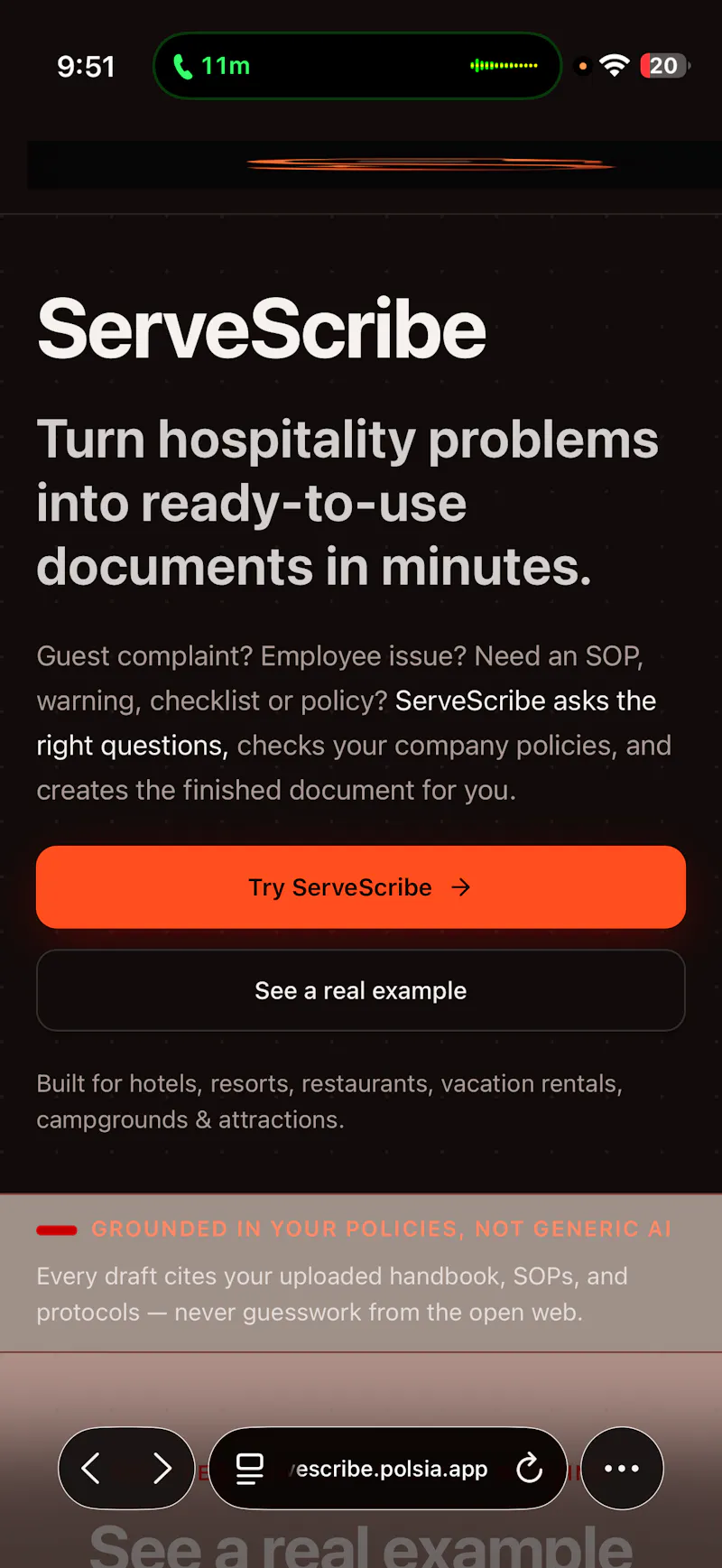 ServeScribe screenshot 1