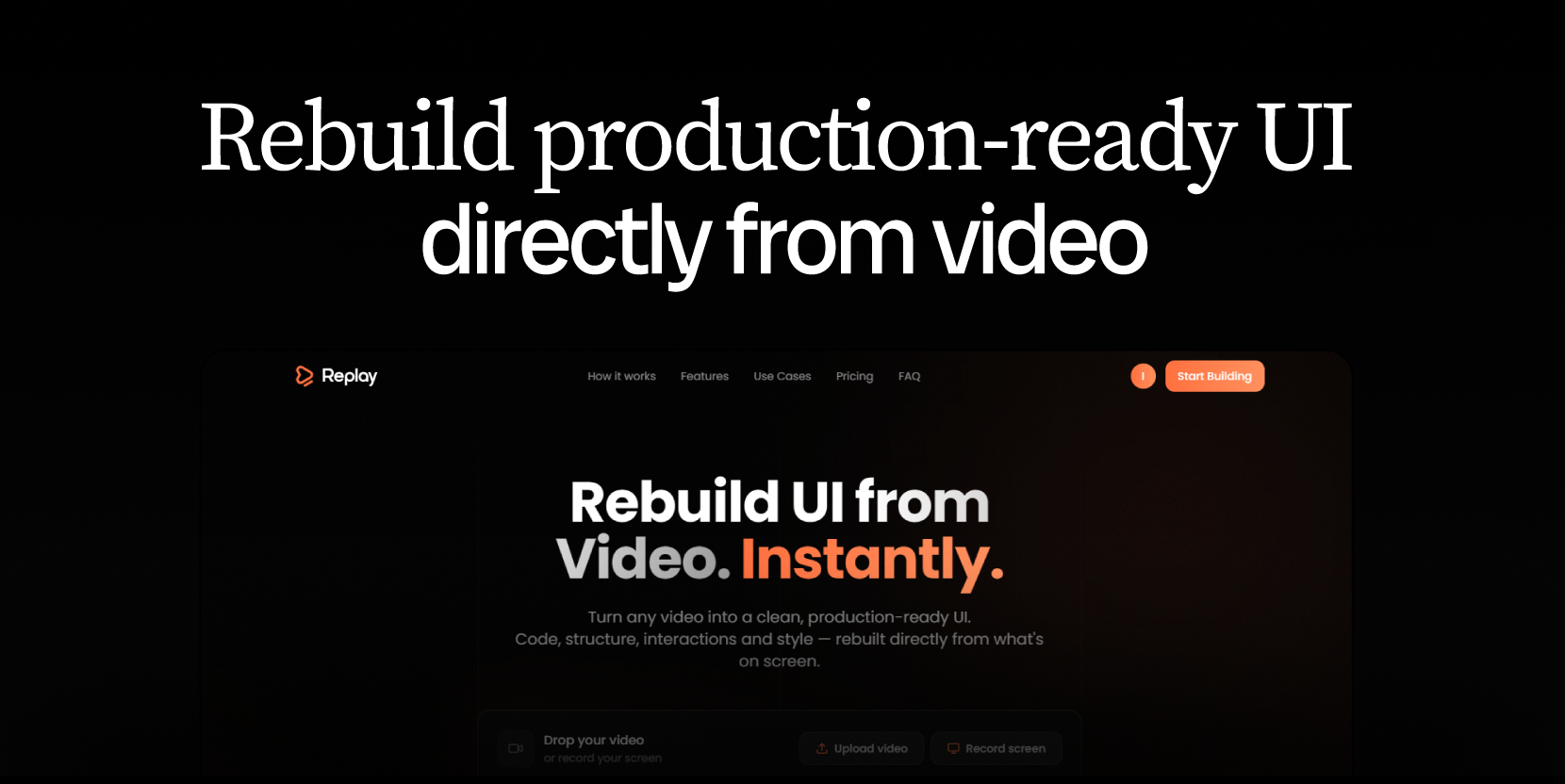 Replay - Main product screenshot demonstrating key features and user interface