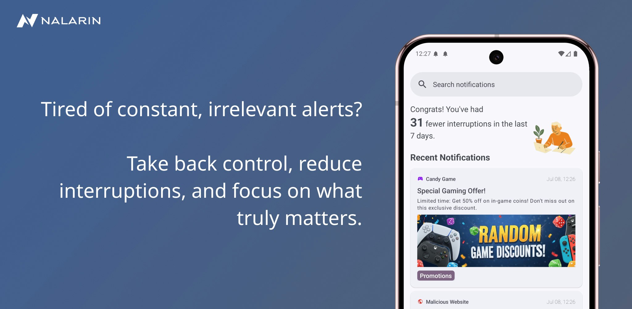 Notifiltr : 알림 기록 및 필터 - 간단하고 경량 알림 기록 및 스팸 필터 미디어 1