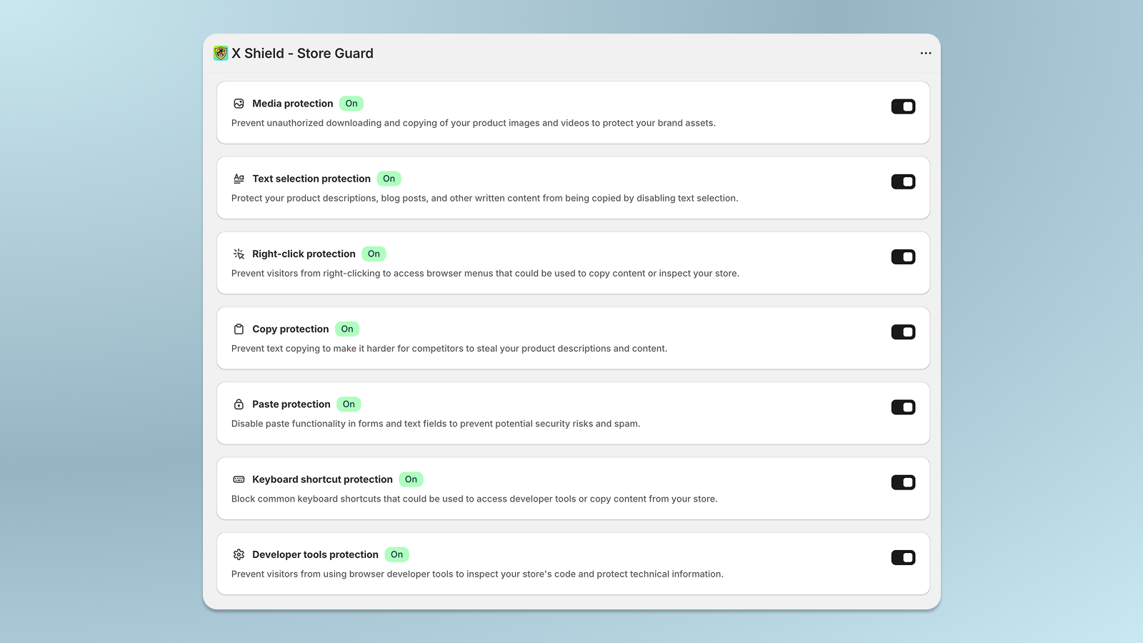 X Shield - Shopify Store Guard gallery image