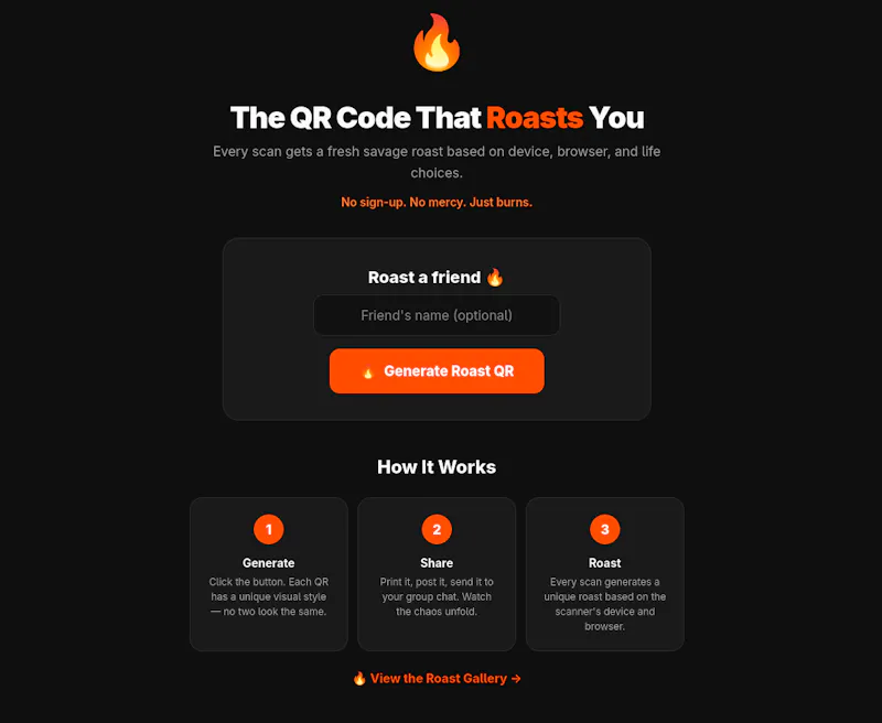 generateqrcode.co.uk screenshot 2