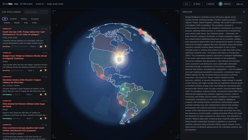 BriefMe — Live Intelligence screenshot 1