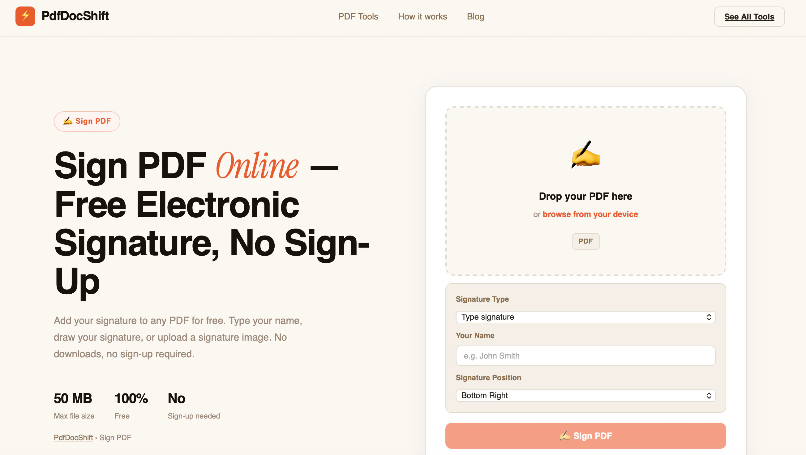 Banner del producto Free online PDF tools website