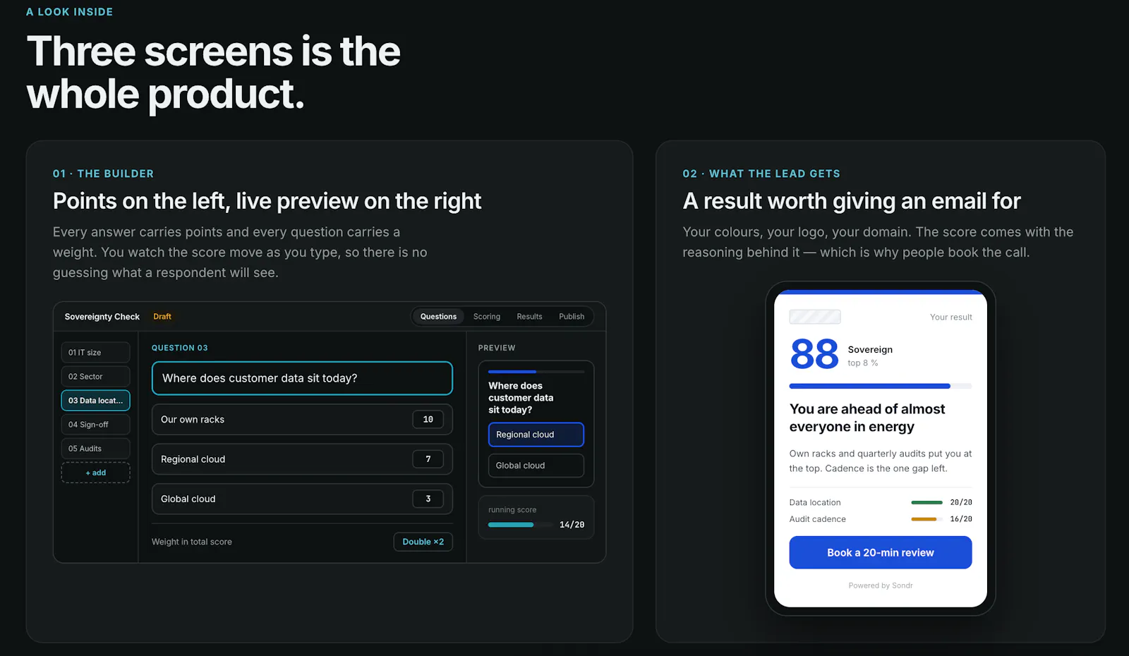 Sondr—Turn cold traffic into leads screenshot 1