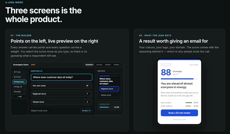 Sondr—Turn cold traffic into leads screenshot 1