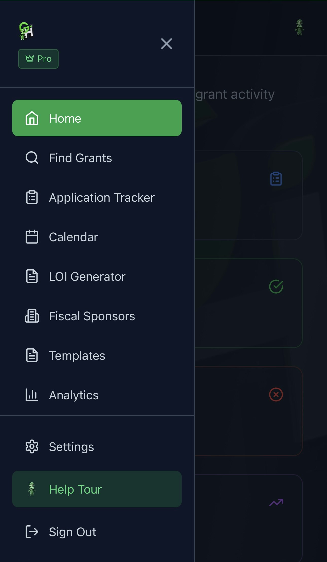 Grant Hustle - Screenshot 2 showing product features and functionality
