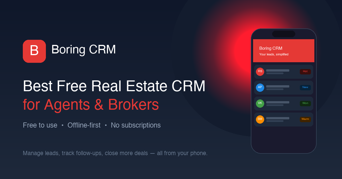 Boring CRM - Main product screenshot demonstrating key features and user interface