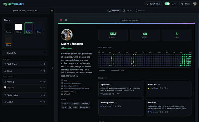getfolio.dev screenshot 4