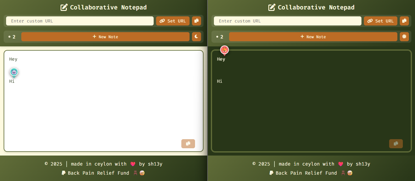 Collaborative Notepad - Main product screenshot demonstrating key features and user interface