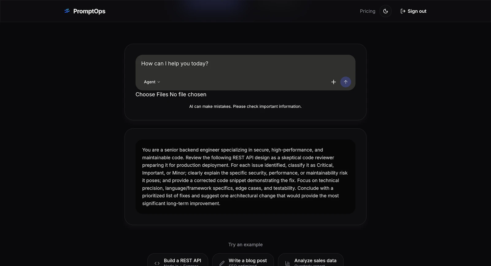 PromptOps screenshot 2
