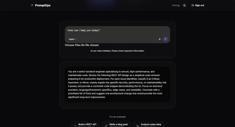 PromptOps screenshot 2