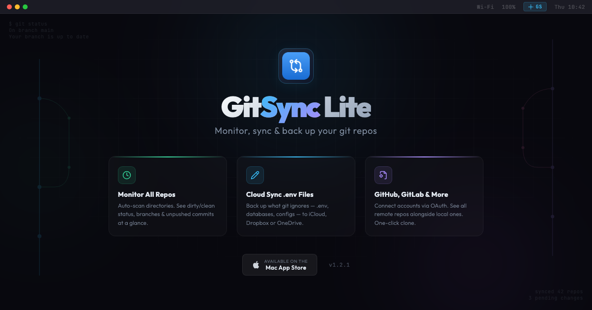 GitSync Lite for macOS gallery image