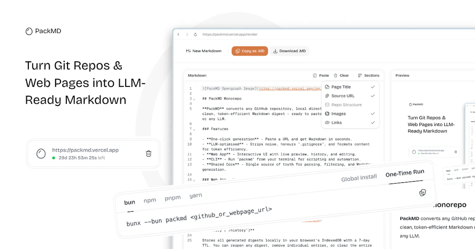PackMD screenshot 2