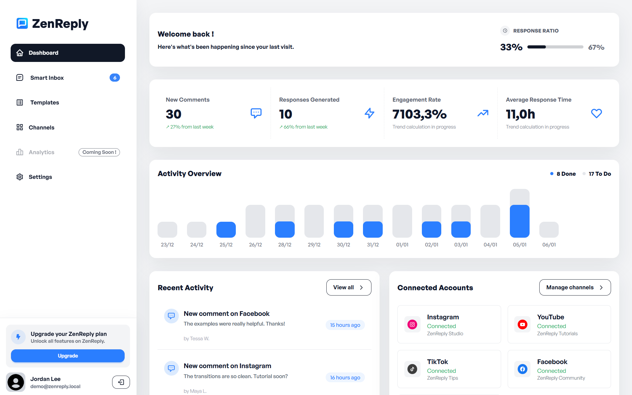ZenReply - Main product screenshot demonstrating key features and user interface