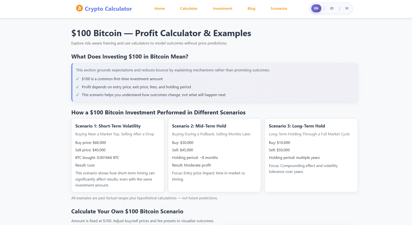 BTC Profit Calculator - Screenshot 3 showing product features and functionality