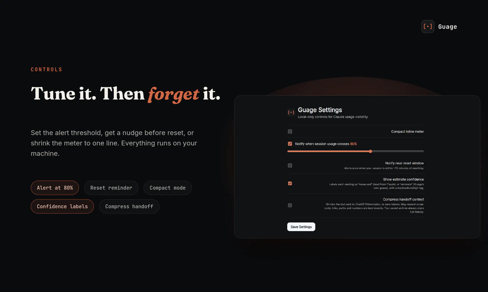 Guage — Claude usage tracker gallery image