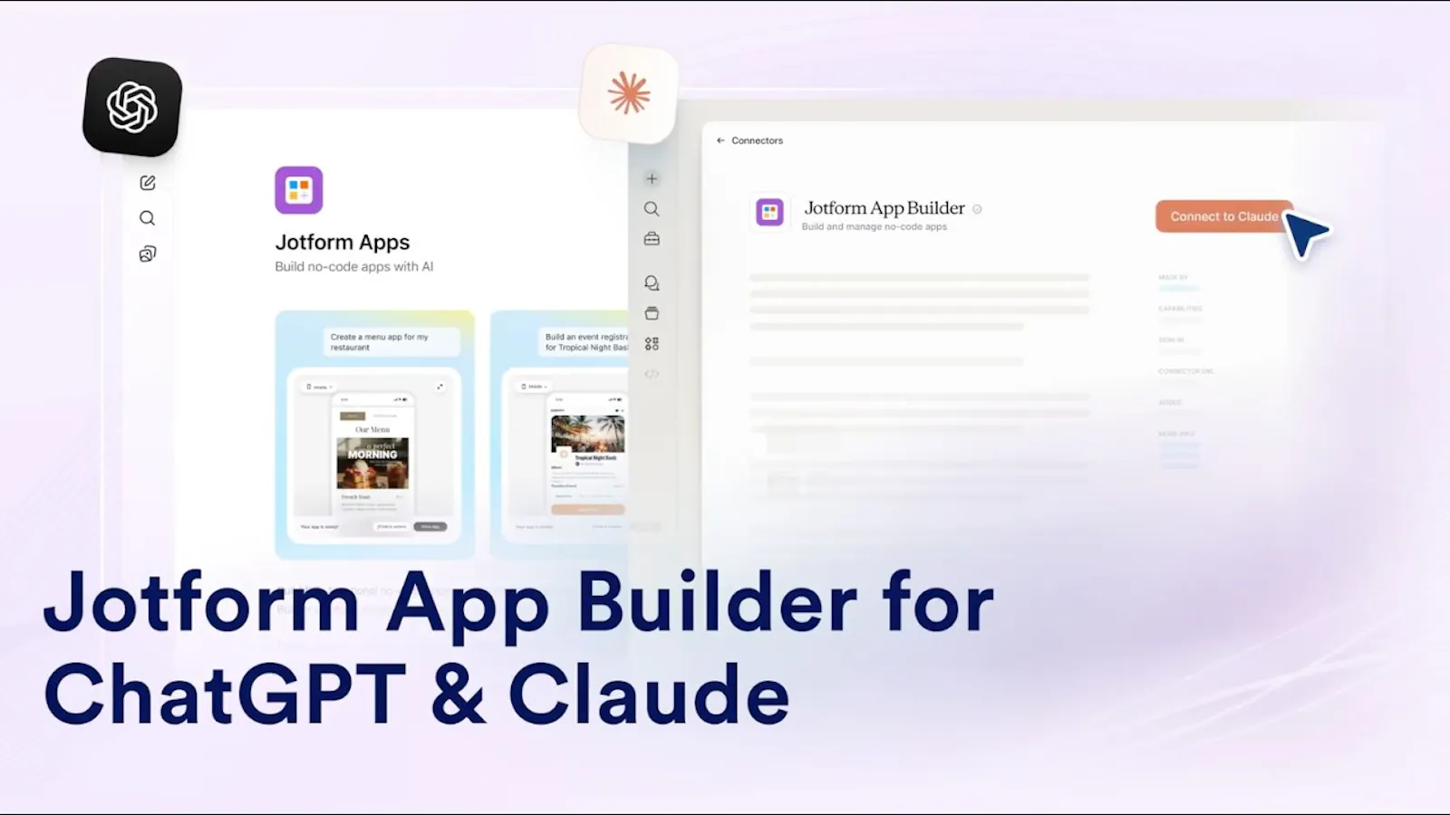 Jotform App Builder for ChatGPT & Claude screenshot 1 (video preview)