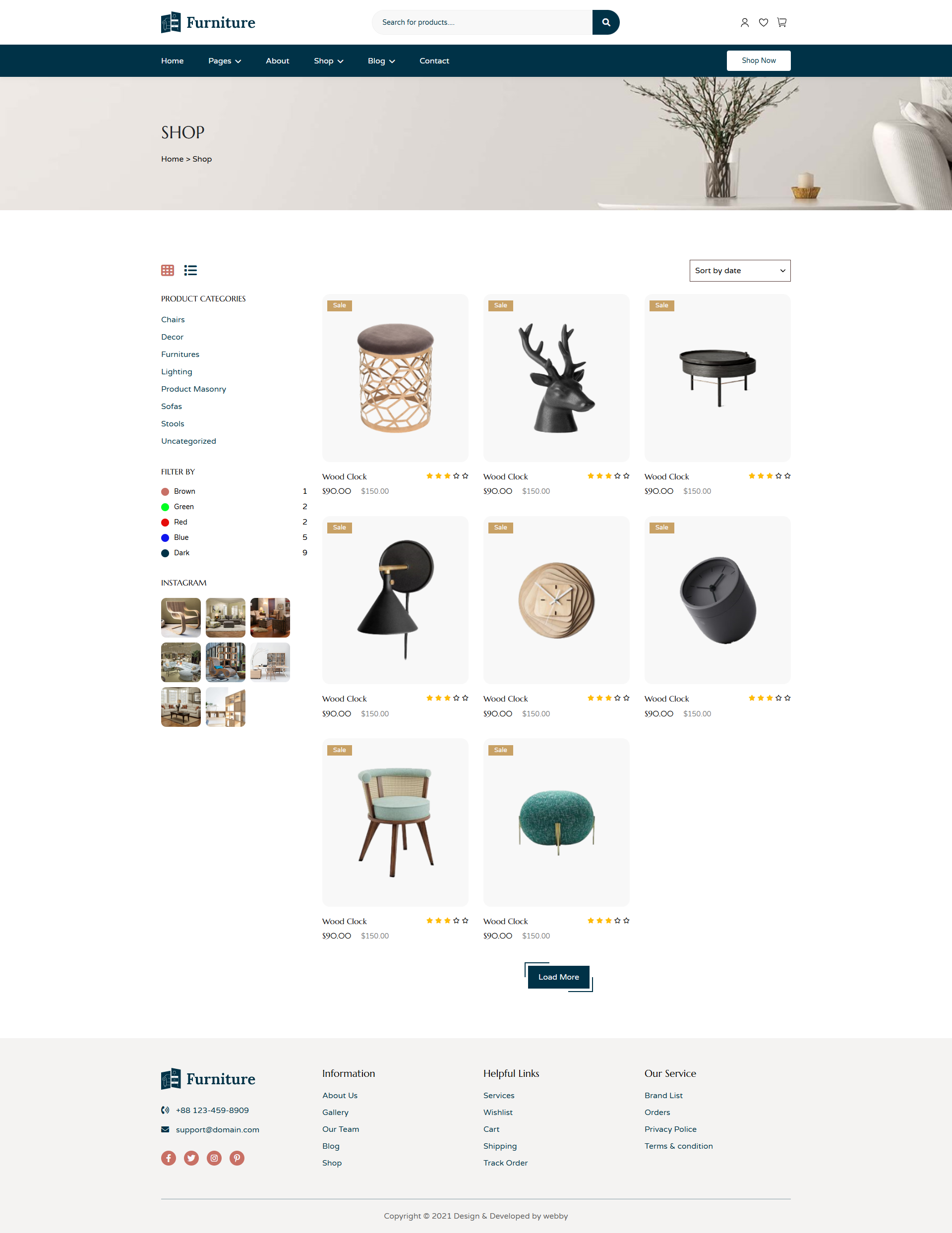 Plantilla de sitio web de comercio electrónico de muebles - Plantilla de sitio web de comercio electrónico de muebles modernos media 19