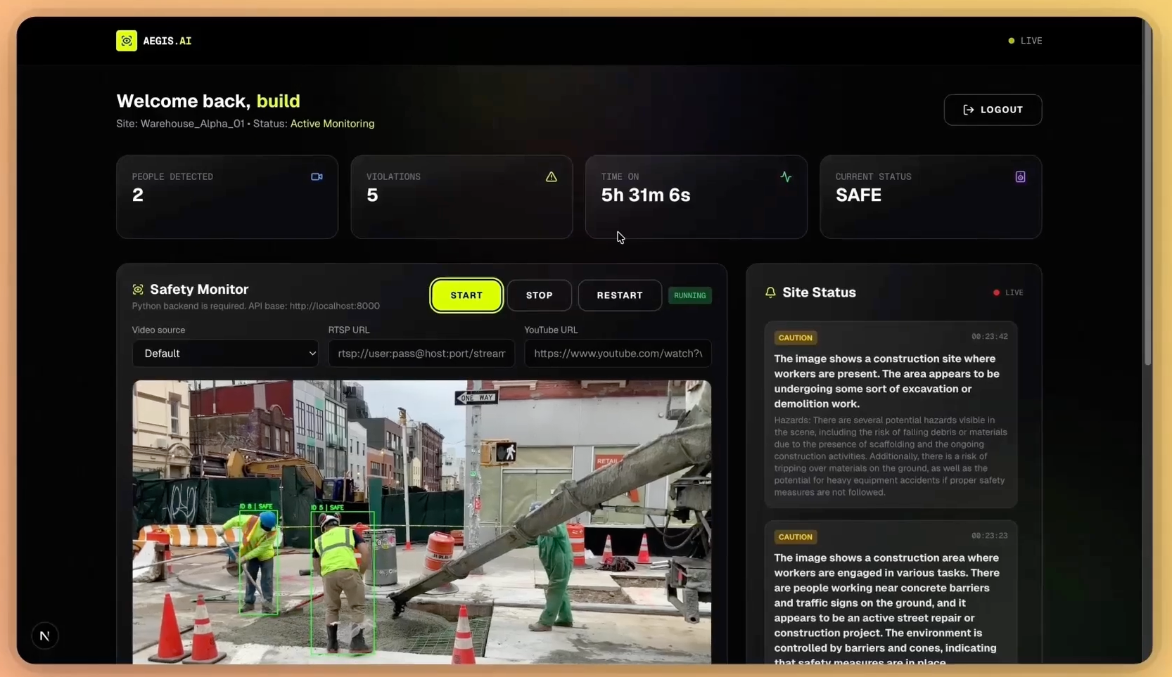 Aegis AI - Main product screenshot demonstrating key features and user interface
