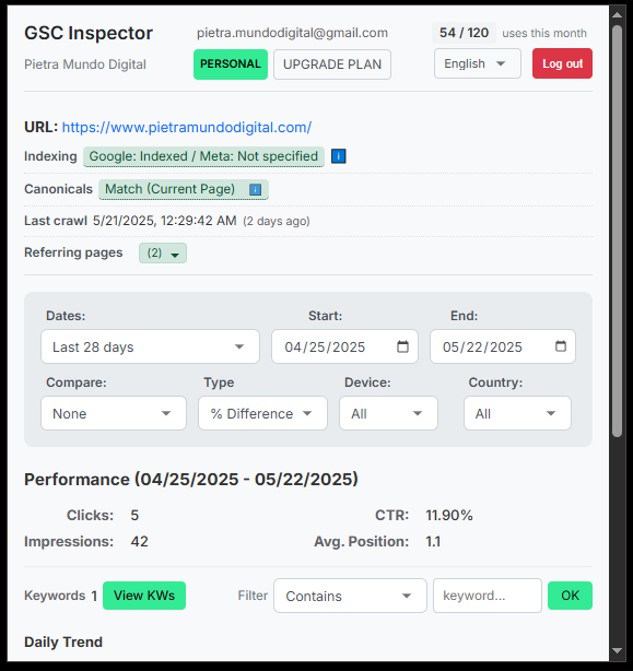 GSC Inspector (เครื่องมือ SEO) - ดูข้อมูล Google Search Console โดยตรงในเบราว์เซอร์ของคุณ media 2