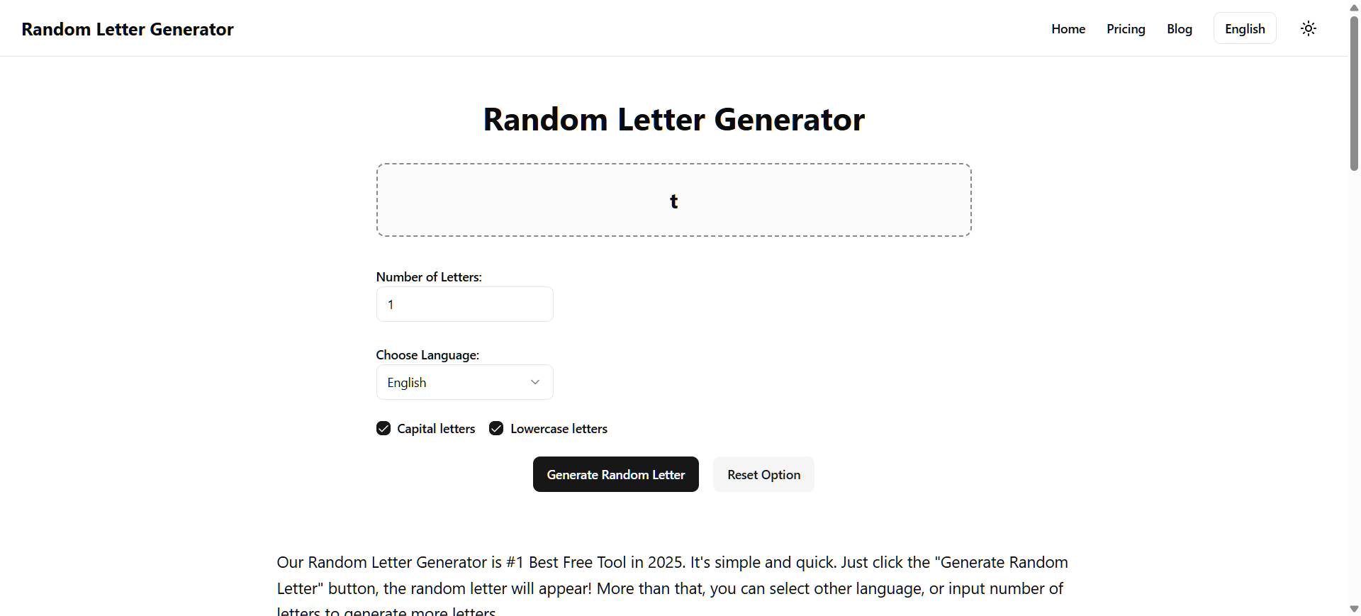 Random Letter Generator gallery image