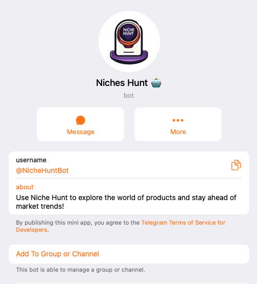 Niche Hunt Bot media 2