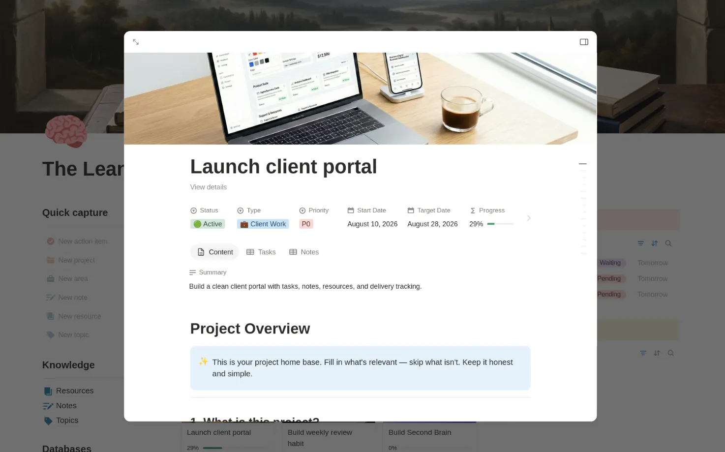 The Lean Second Brain screenshot