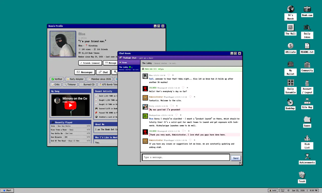 TheBomb.com Retro Operating System gallery image