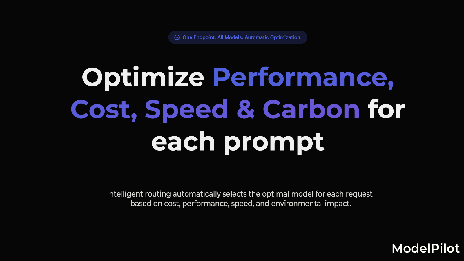 ModelPilot - Main product screenshot demonstrating key features and user interface