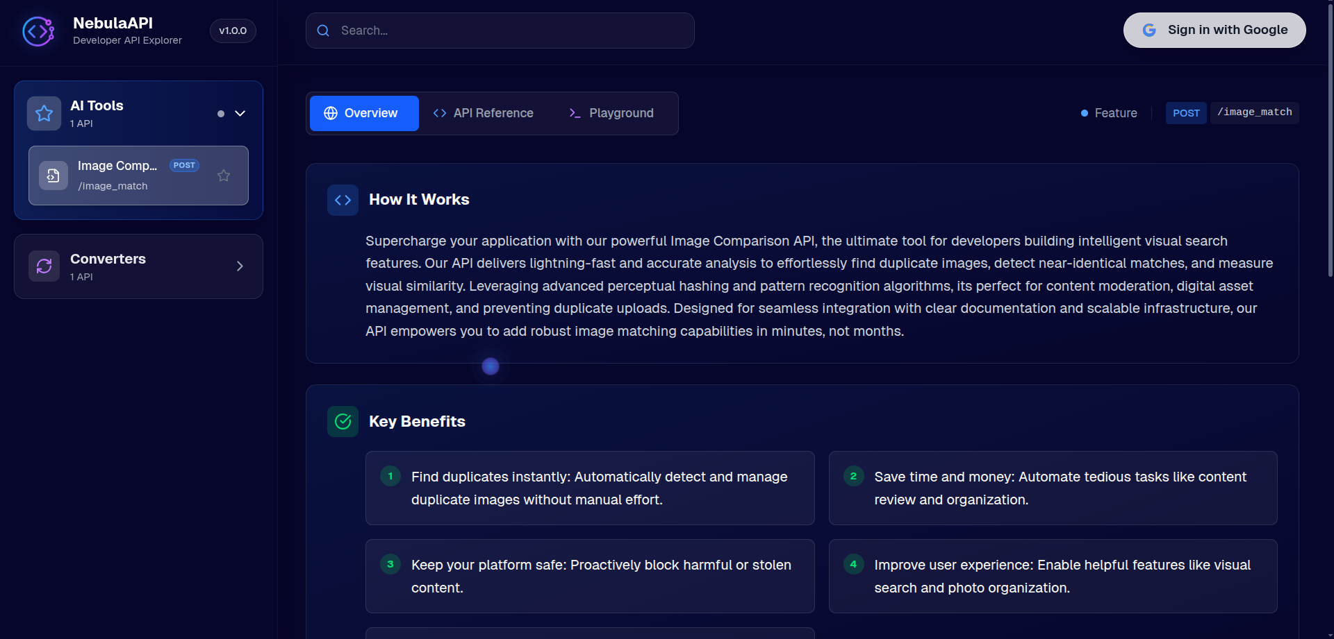 NebulaAPI - Screenshot 3 showing product features and functionality