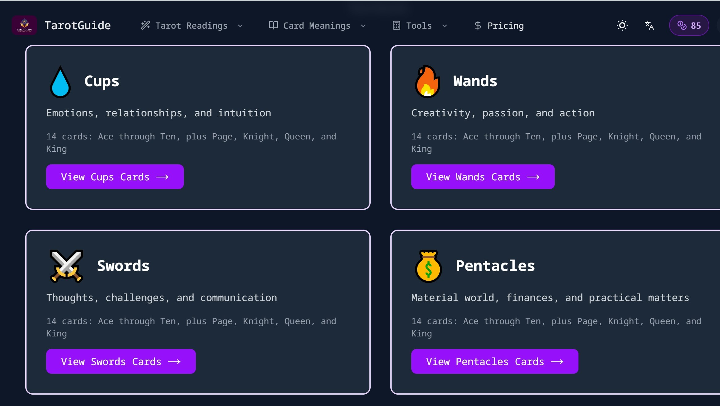 TarotGuide (TarotGuide AI) - Screenshot 2 showing product features and functionality
