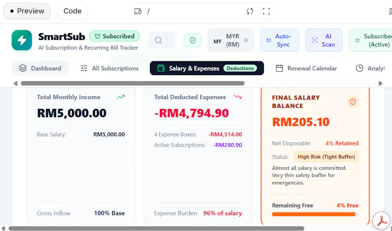 Smart Sub Tracker screenshot 1