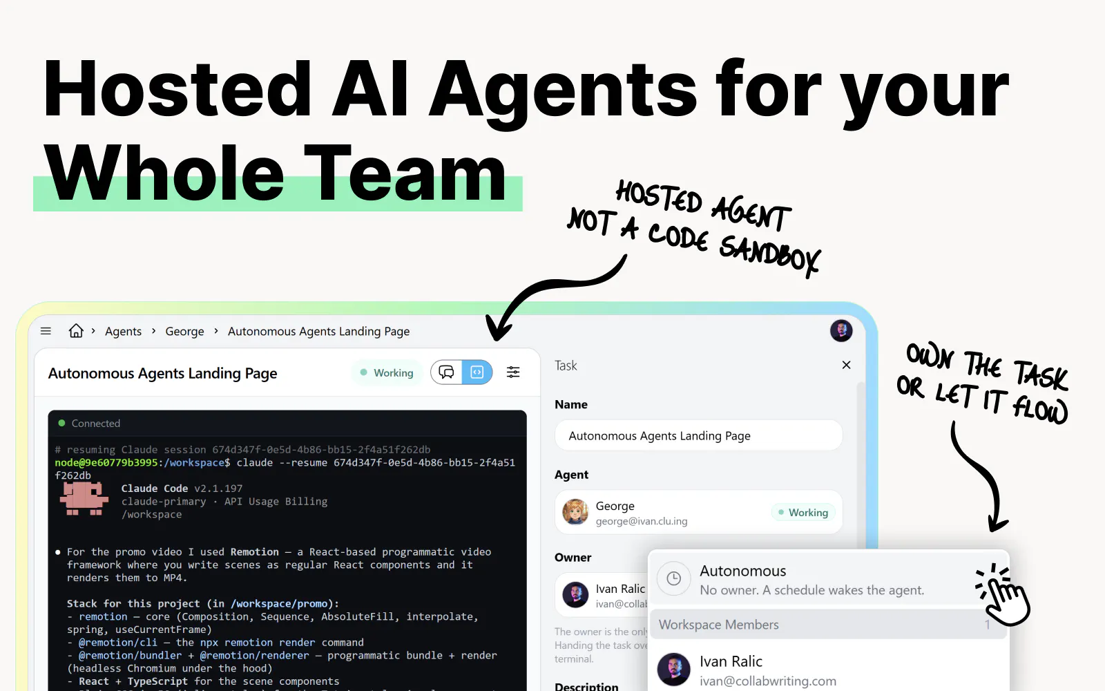 Hosted Agents in Cluing screenshot 1