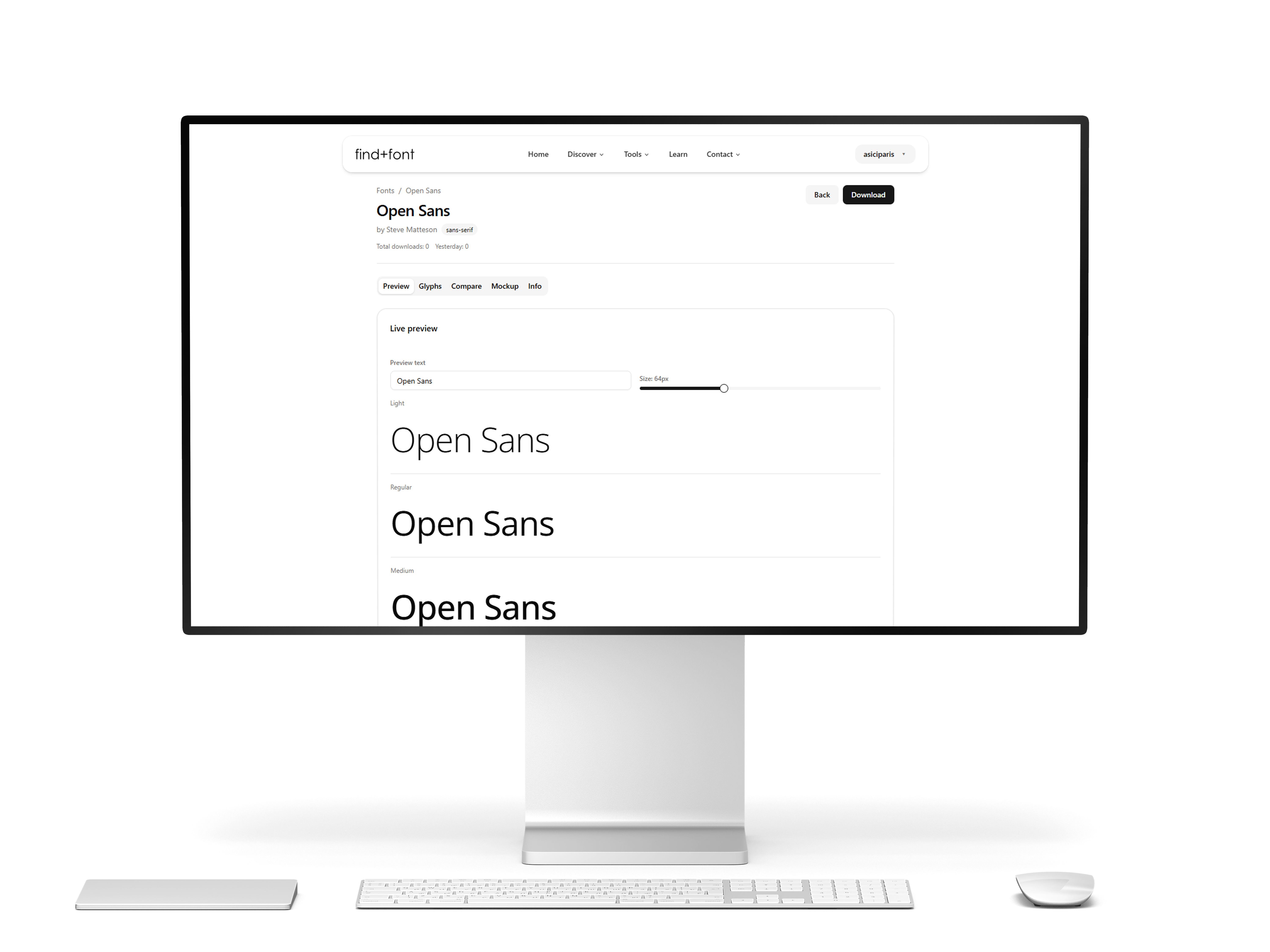 Findfont.co  - Main product screenshot demonstrating key features and user interface