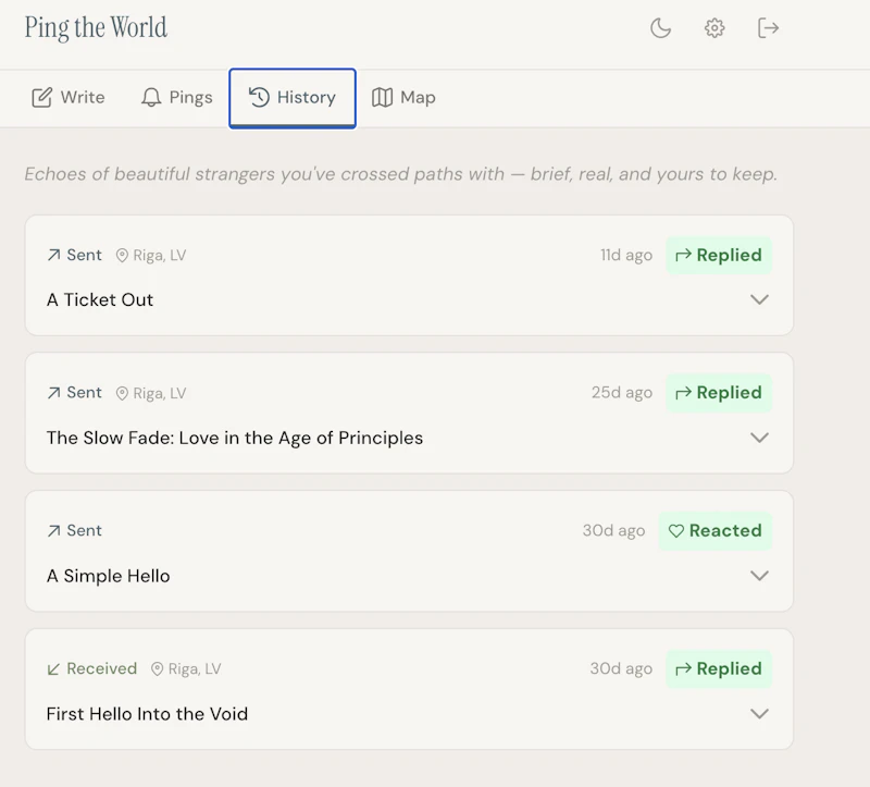 Anti-social network Ping the World .app screenshot 4