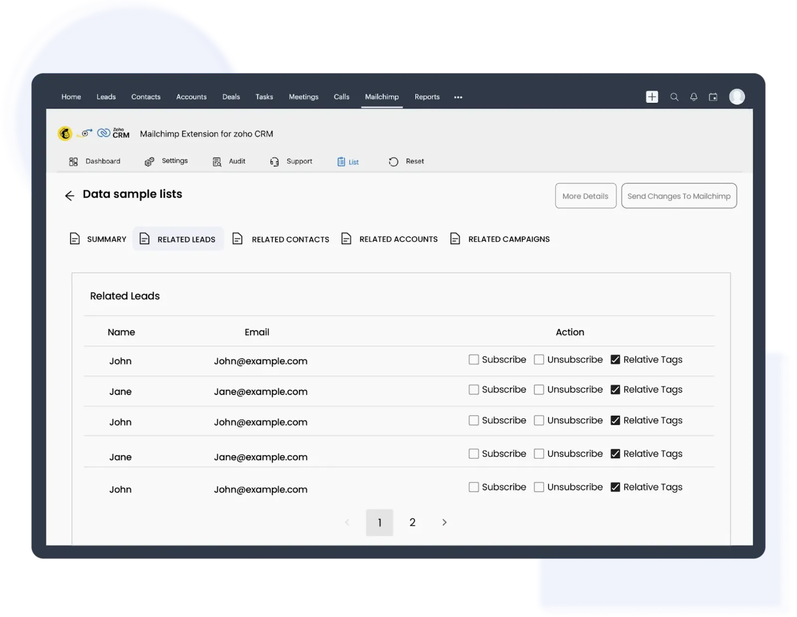 Mailchimp Extension for Zoho CRM screenshot 5