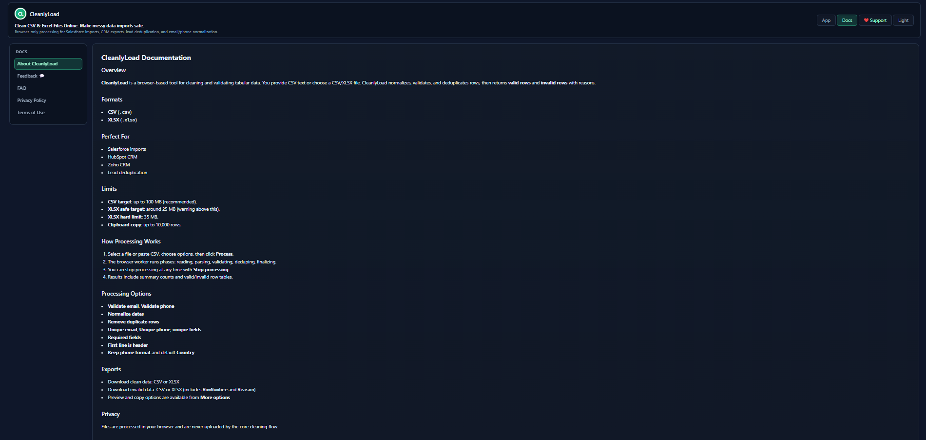 CleanlyLoad - Screenshot 5 showing product features and functionality