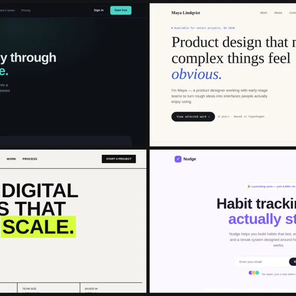 4-in-1 Landing Page Template Pack