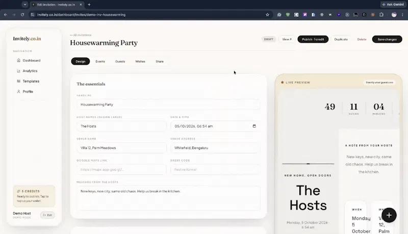 Invitely screenshot 1 (video preview)