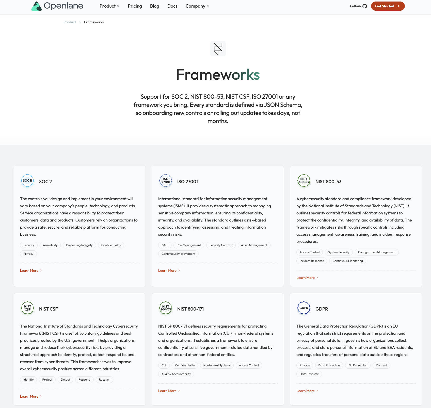 Openlane Trust Center - Screenshot 2 showing product features and functionality