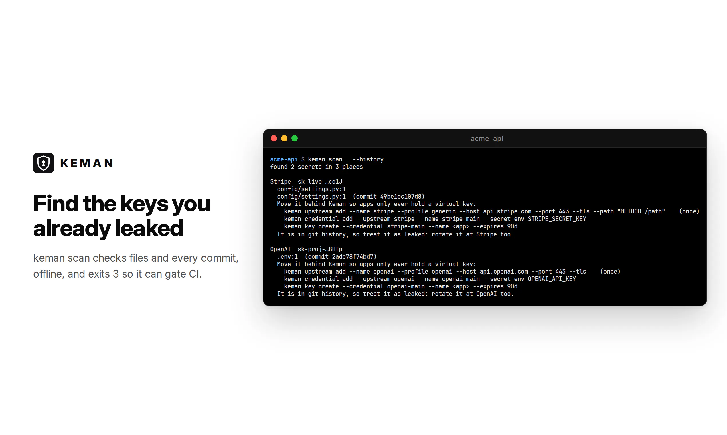 Keman - Protection from leaked API keys gallery image