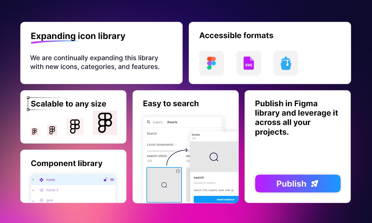 Média Iconstica - bibliothèque d'icônes - 4000 icônes en 6 styles - Freemium 6