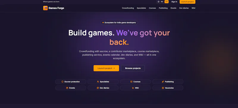 Games Forge — Ecosystem for indie game screenshot 3