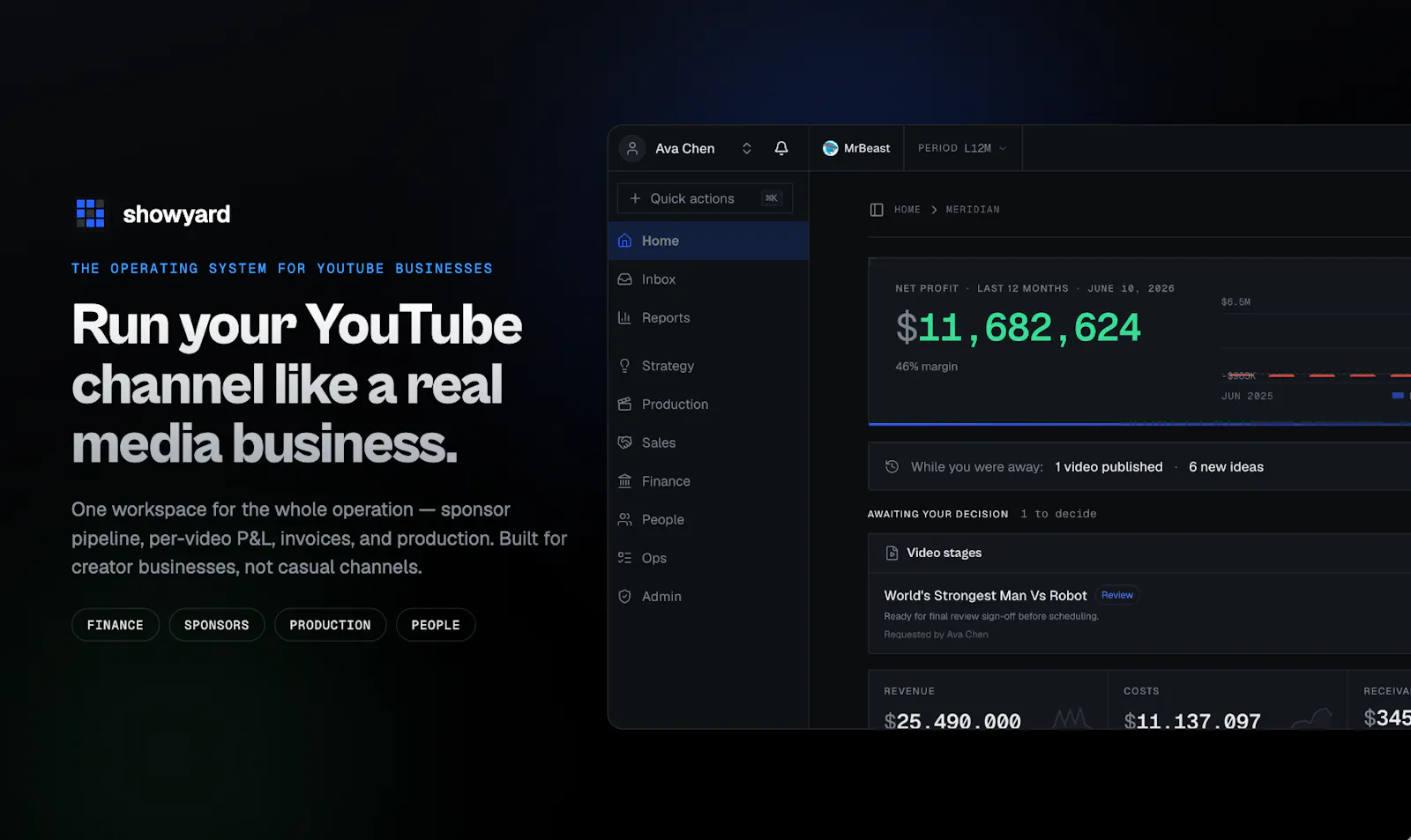 Showyard — One Workspace for YT Creators screenshot 1