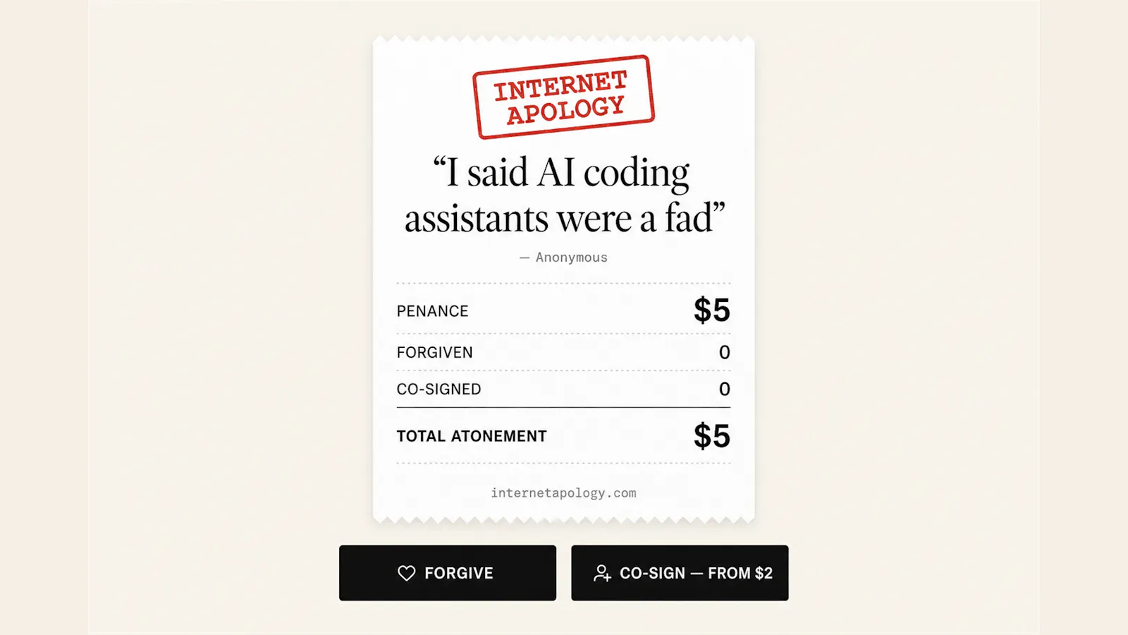 Internet Apology screenshot 3