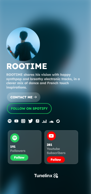 Media TUNELINX - Music Pre-Save, Liên kết thông minh, trang nghệ sĩ và phân tích 1